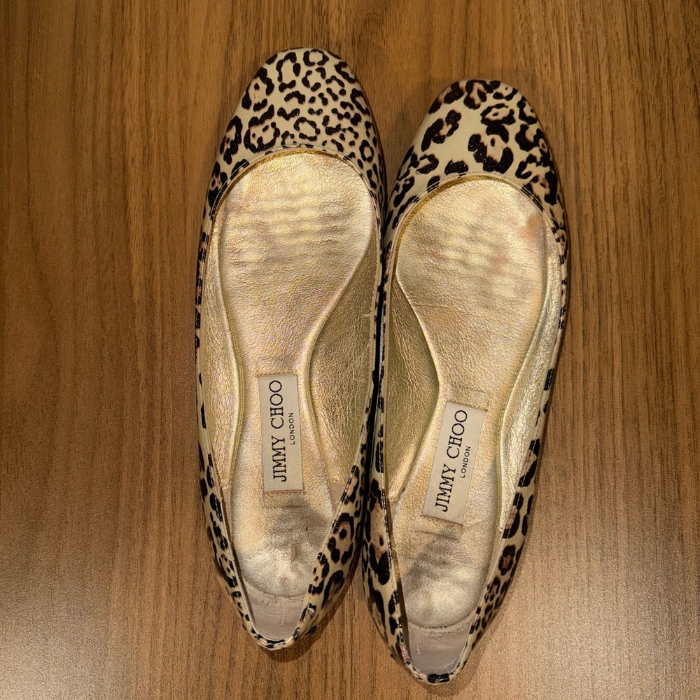 Jimmy Choo Animal Print Flats